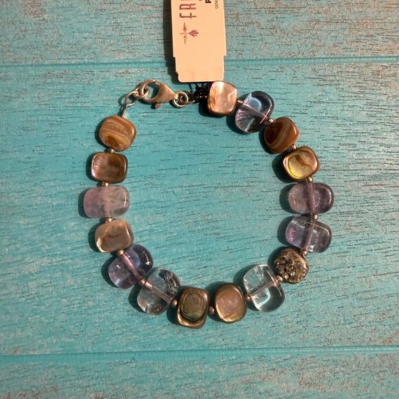 NEW Peyote Bird Free Spirit Gemstone Mix Beads Bracelet Earth Tones Iridescent - Picture 3 of 5